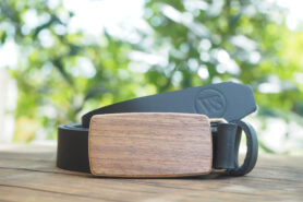 Wood Style Opasek Slim Ořech americký Obvod pasu: 120, Barva kůže: Černá