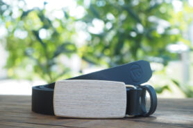 Wood Style Opasek Slim Šedé hedvábí Obvod pasu: 120, Barva kůže: Černá
