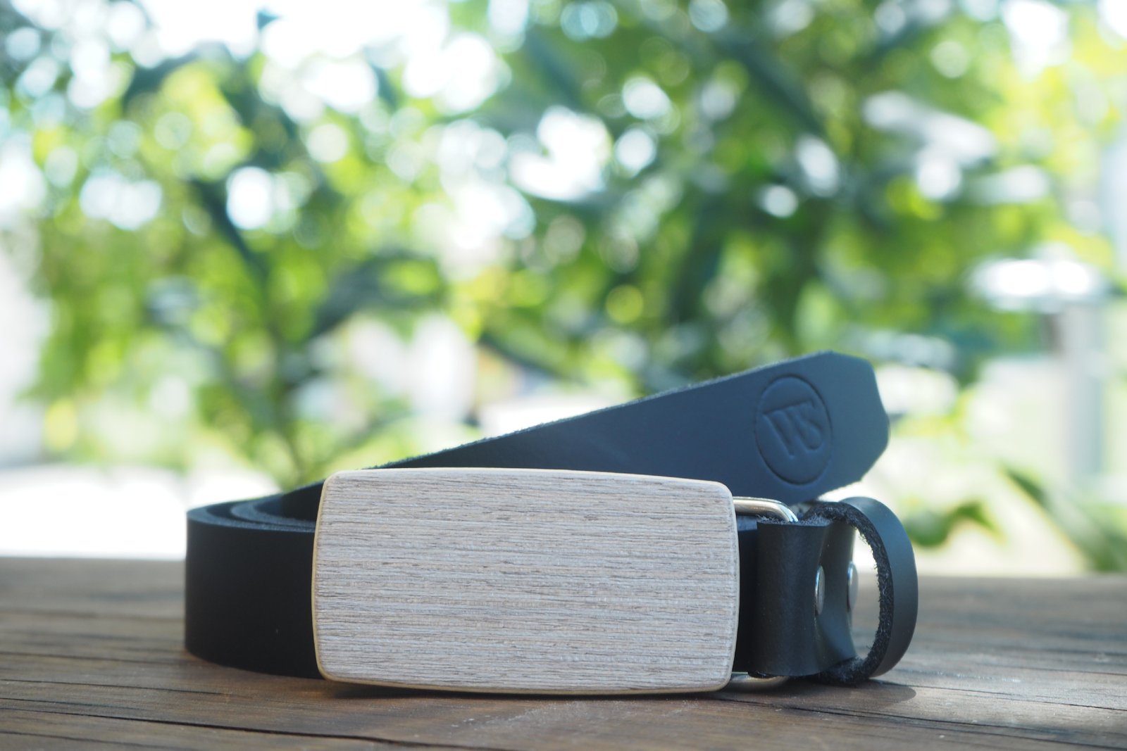 Wood Style Opasek Slim Šedé hedvábí Obvod pasu: 90, Barva kůže: Černá