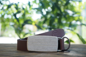 Wood Style Opasek Slim Šedé hedvábí Obvod pasu: 70, Barva kůže: Hnědá
