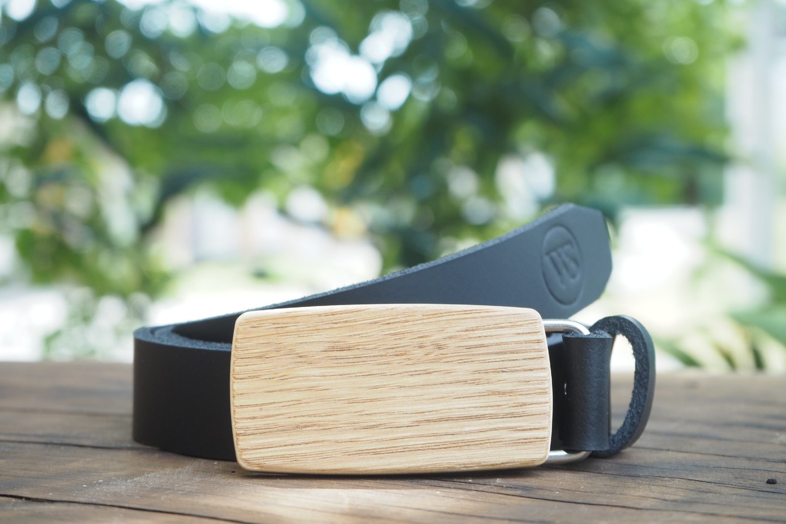Wood Style Opasek Slim Dub Obvod pasu: 95, Barva kůže: Černá