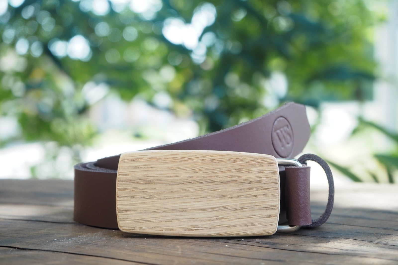 Wood Style Opasek Slim Dub Obvod pasu: 80, Barva kůže: Hnědá