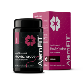 AjemFIT BIO RAW Hovězí Srdce (Grass-fed) - 60/180 kapslí Balení: 180 kapslí - 90g
