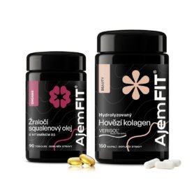 AjemFIT Balíček Podpora Kůže – Beauty Kolagen VERISOL® & Žraločí Squalenový Olej s vitamínem D3