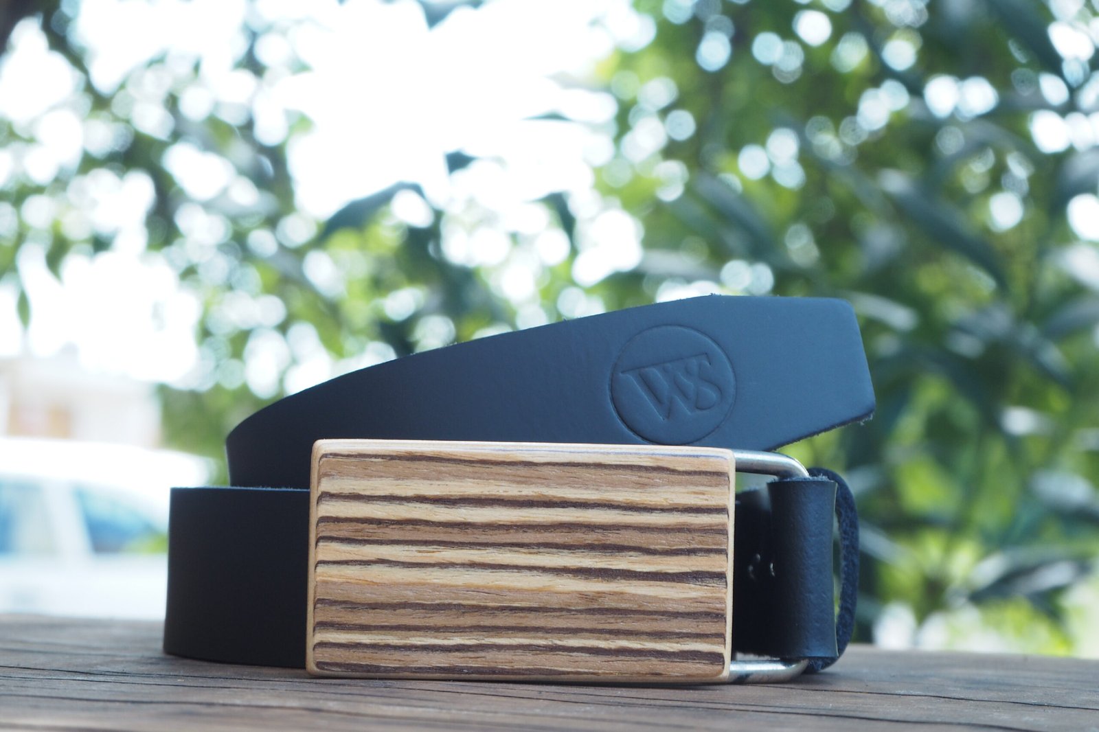 Wood Style Opasek Hranatý Zebráno Obvod pasu: 75, Barva kůže: Černá