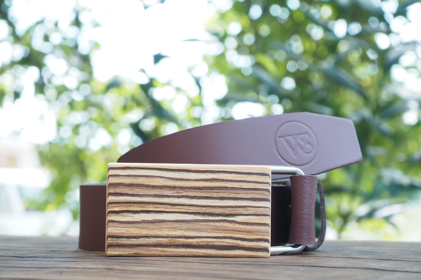 Wood Style Opasek Hranatý Zebráno Obvod pasu: 75, Barva kůže: Černá - Obrázek 2