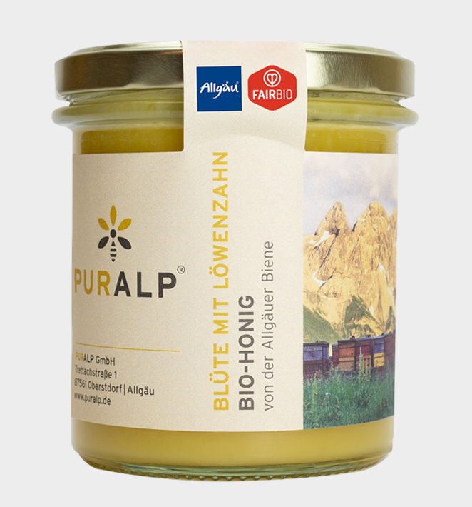 PURALP BIO pampeliškový med -400g (Alpy-Německo)