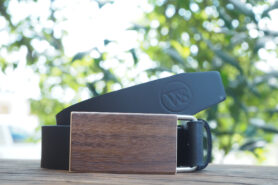 Wood Style Opasek Hranatý Ořech Obvod pasu: 120, Barva kůže: Černá