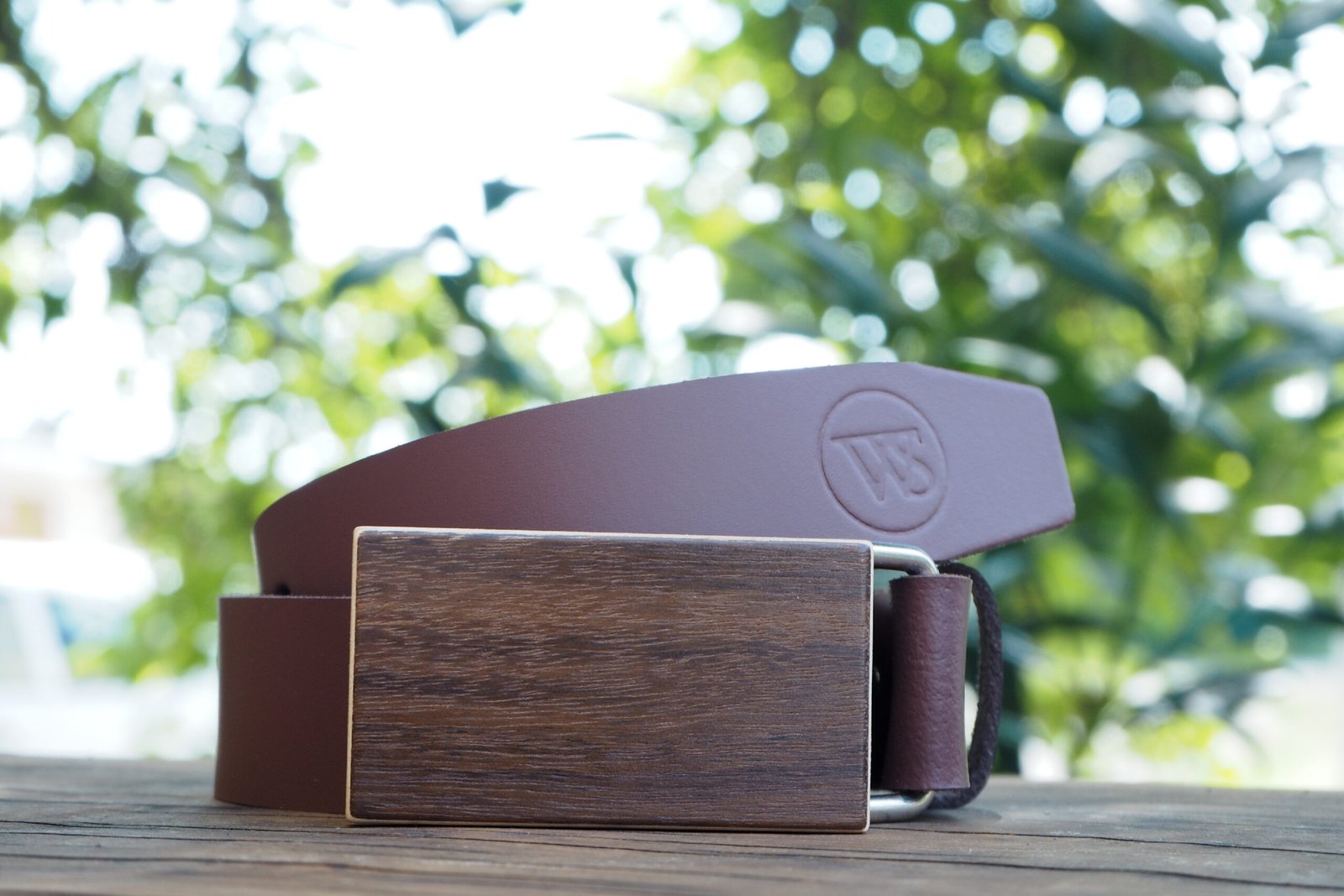 Wood Style Opasek Hranatý Ořech Obvod pasu: 90, Barva kůže: Hnědá