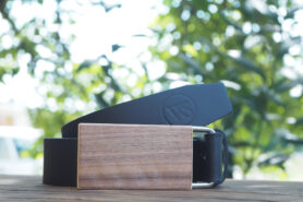Wood Style Opasek Hranatý Ořech americký Obvod pasu: 120, Barva kůže: Černá