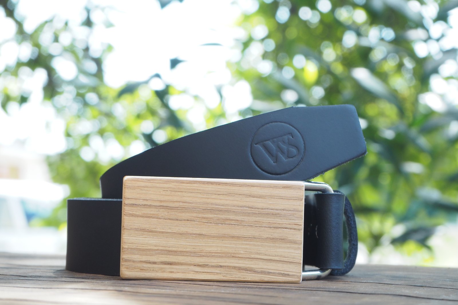 Wood Style Opasek Hranatý Dub Obvod pasu: 70, Barva kůže: Černá