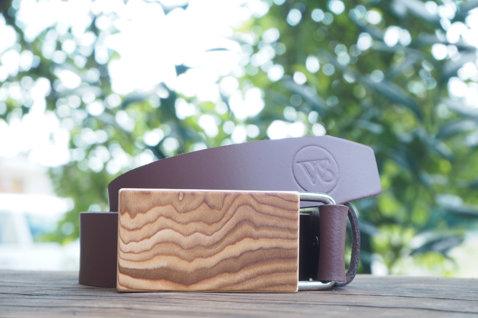 Wood Style Opasek Hranatý Kořenice Obvod pasu: 95, Barva kůže: Hnědá