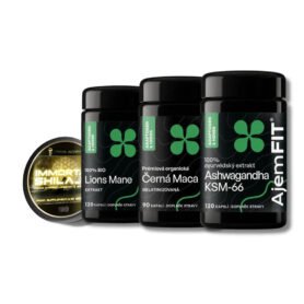 AjemFIT Balíček pro podporu dlouhověkosti + – Shilajit, Ashwagandha KSM-66®, Lví Hříva & Černá Maca