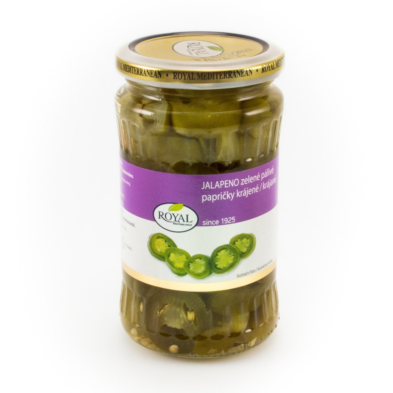 Royal zelená jalapeno paprika - plátky 360g