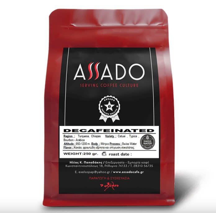Assado Coffee Roasters SINGLE ORIGIN ARABICA COFFEE - 250g Kréta- (ASSADO) KÁVA BALENÍ: DECAFEINATED (Mexico)