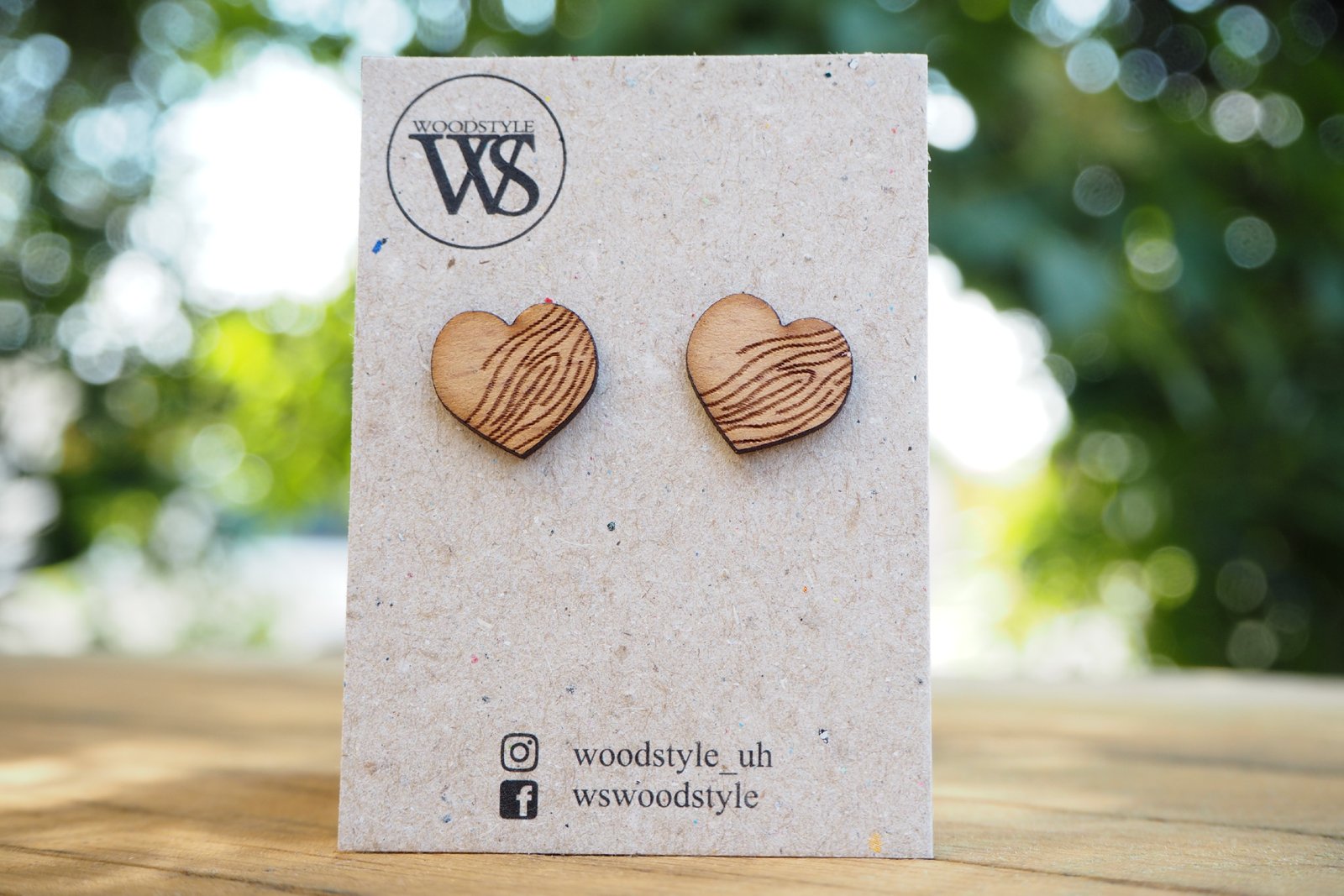 Wood Style Gravírované Wood heart