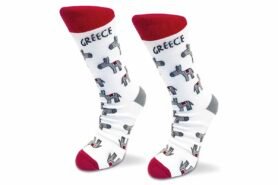ATP – bílé ponožky s oslíkem L-XL