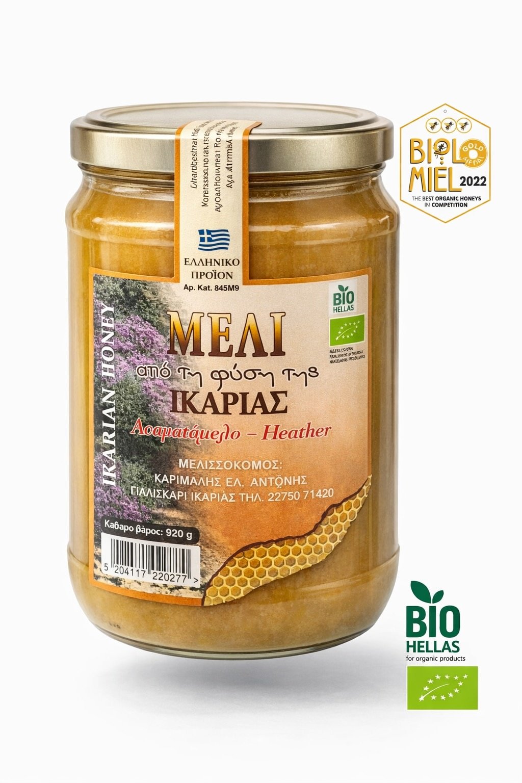 MELI IKARIAS Vřesový BIO med (ANAMA) z ostrova Ikaria 920g