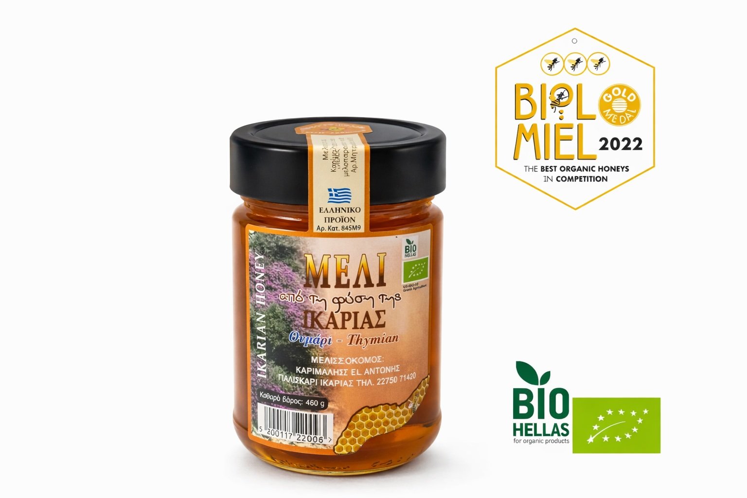 MELI IKARIAS Tymiánový BIO med z ostrova Ikaria 460g