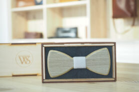 Wood Style Motýlek Kulatý Šedé Hedvábí Barva středu: Šedá