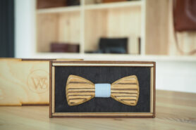 Wood Style Motýlek Mini Zebráno Barva středu: Modrá se vzorem