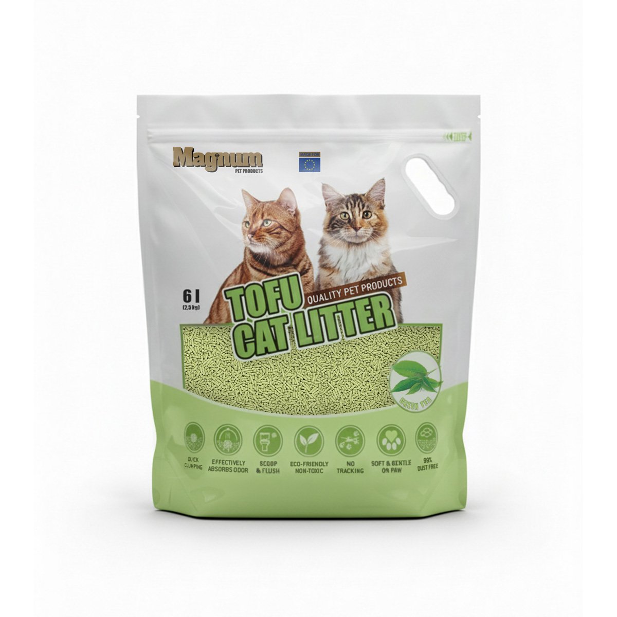 Magnum TOFU cat litter GREEN TEA Balení: 4 kg