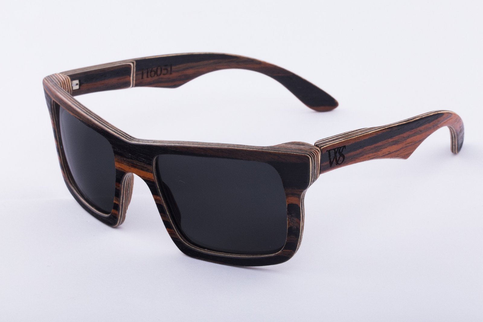 Wood Style Dřevěné brýle Hanalei Barva fóiler: Modrá zrcadlová, Barva dýhy: Ořech americký