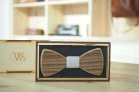 Wood Style Motýlek Kulatý Ořech americký Barva středu: Šedá