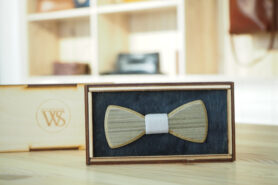 Wood Style Motýlek Mini Šedé hedvábí Barva středu: Šedá