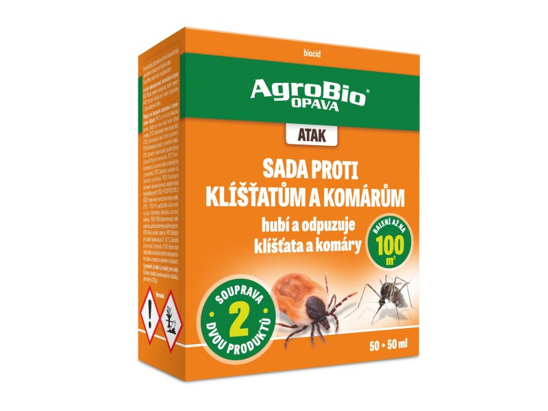 AgroBio ATAK Sada proti klíšťatům a komárům 50+50 ml