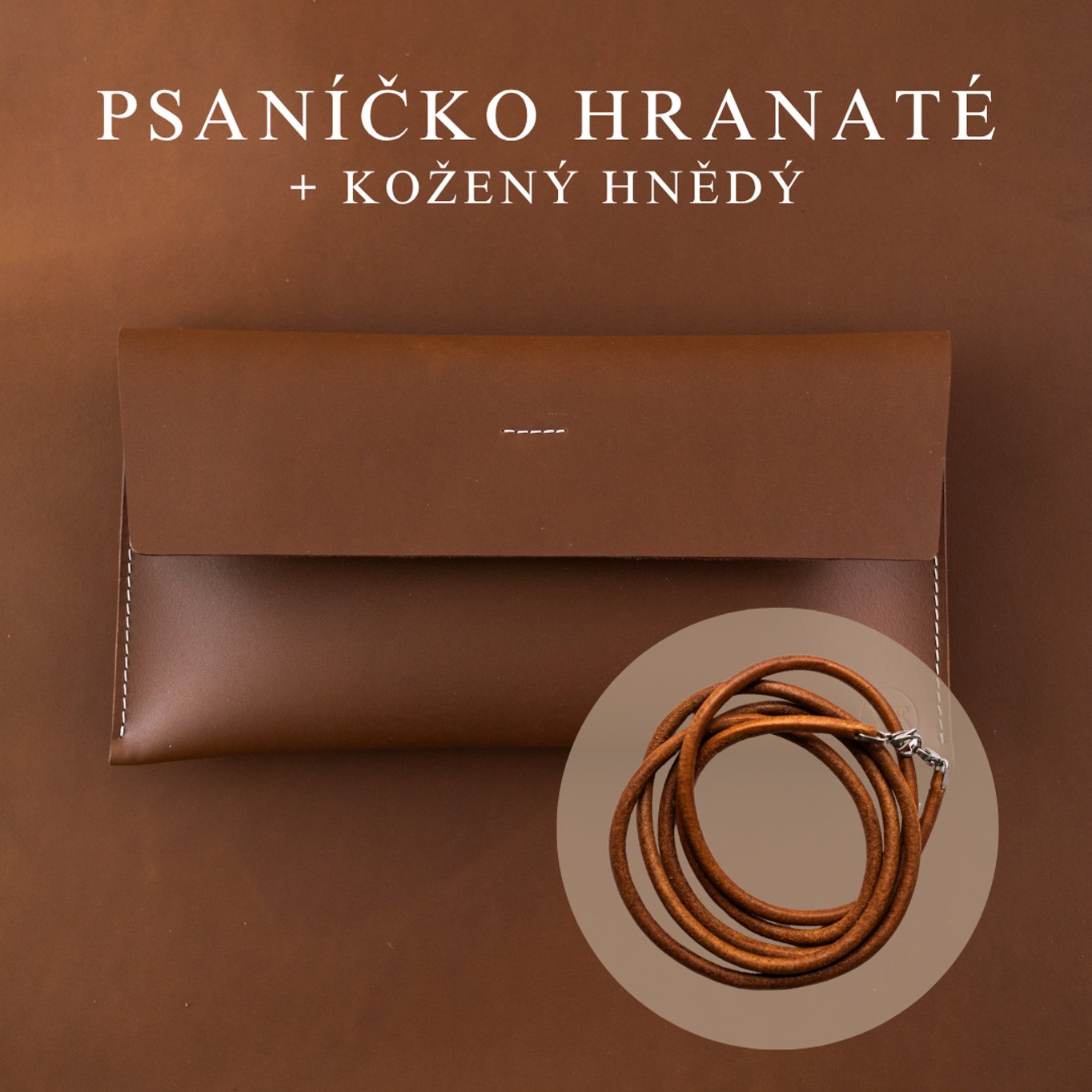 Wood Style Psaníčko Hranaté - Hnědé Popruh: Kožený Hnědý