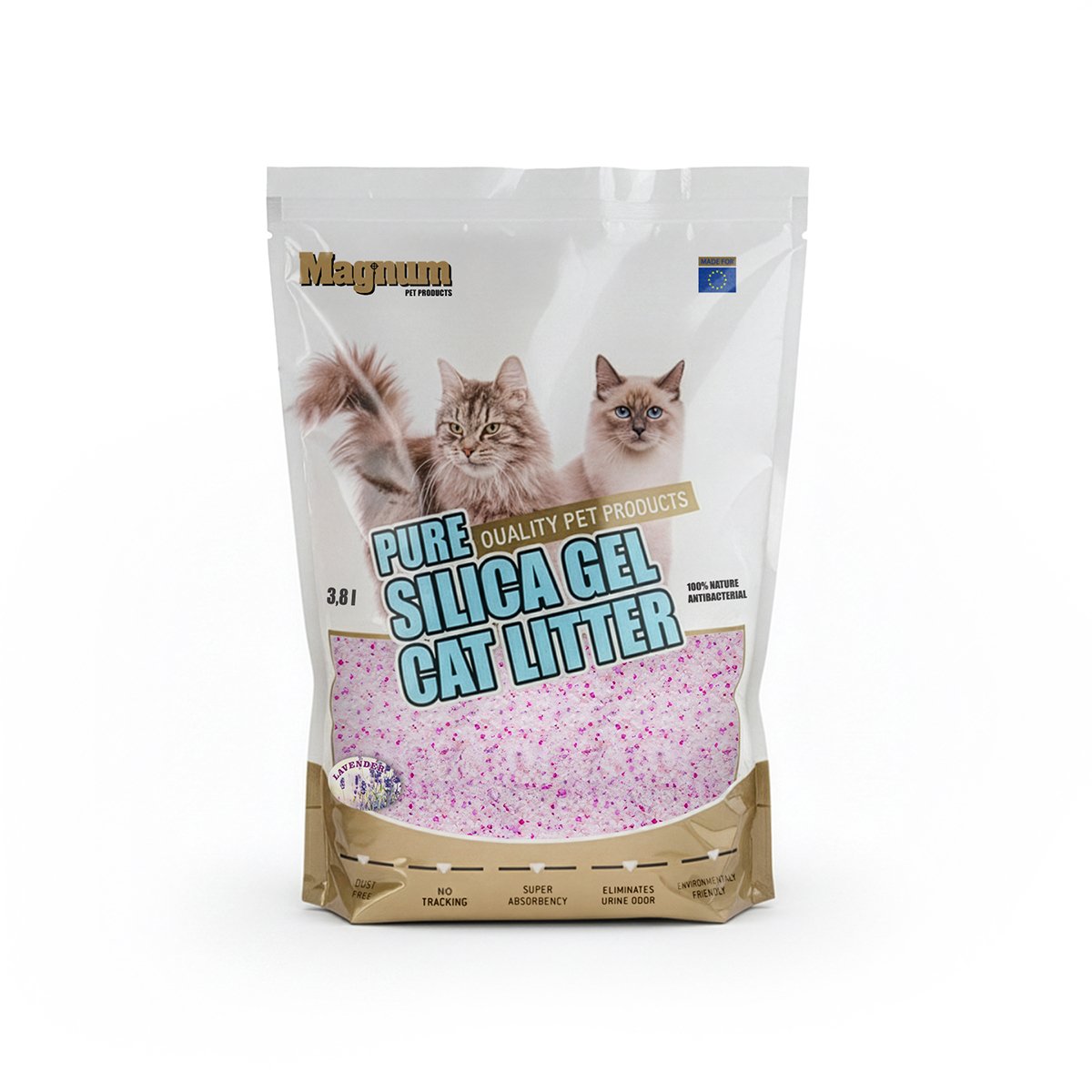Magnum Pure Silica Gel Cat Litter Lavender Balení: 7,6 l
