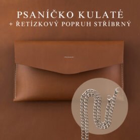 Wood Style Psaníčko Kulaté - Hnědé Popruh: Řetízkový stříbrný