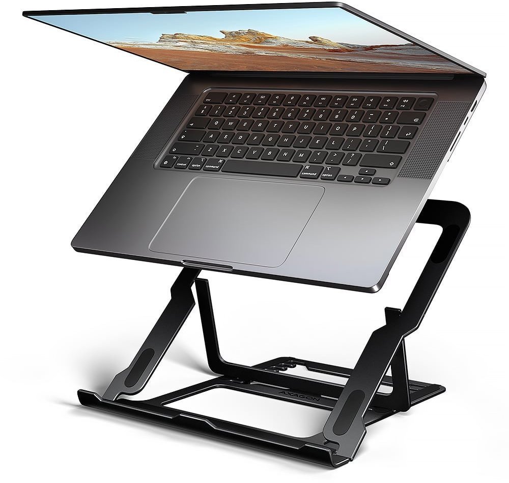 AXAGON STND-LAB hliníkový stojan na notebook 10"-17.3" nastavitelná výška, černý