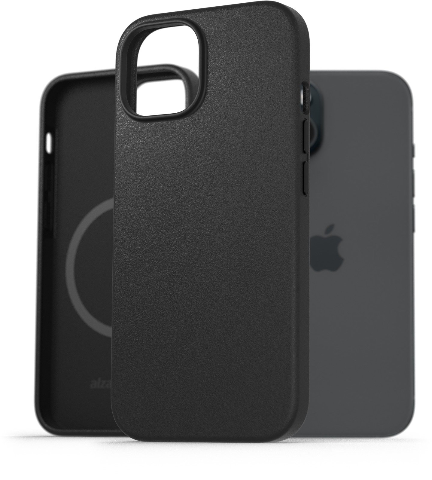AlzaGuard Genuine Leather Case with Magsafe pro iPhone 15 černý