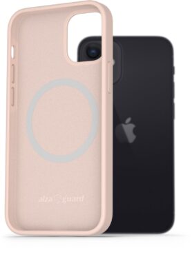 AlzaGuard Silicone Case Compatible with Magsafe pro iPhone 12 Mini růžový