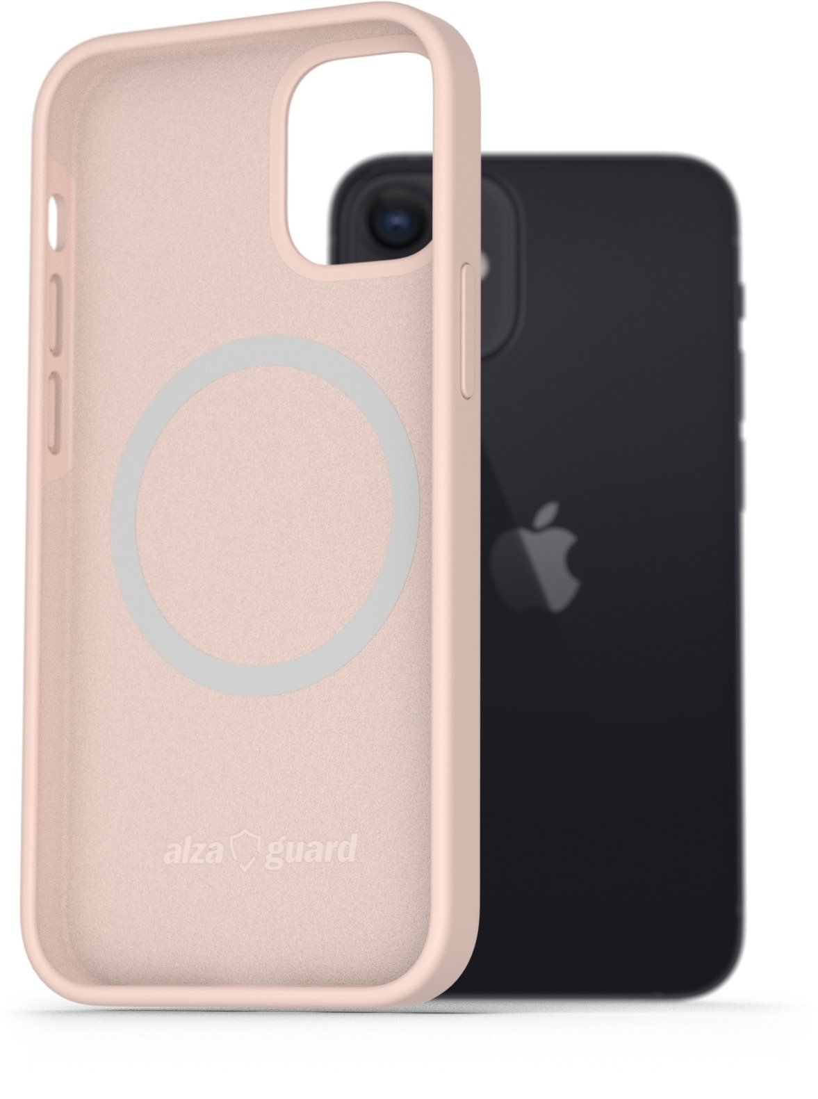 AlzaGuard Silicone Case Compatible with Magsafe pro iPhone 12 Mini růžový