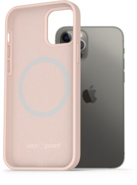 AlzaGuard Silicone Case Compatible with Magsafe pro iPhone 12 / 12 Pro růžový