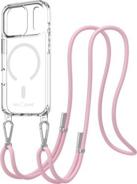 AlzaGuard Luxe Detach Lanyard Case Compatible with MagSafe pro iPhone 17 Pro růžový