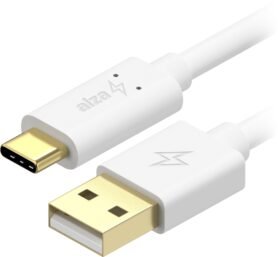 AlzaPower Core Charge USB-A to USB-C 2.0 1m bílý