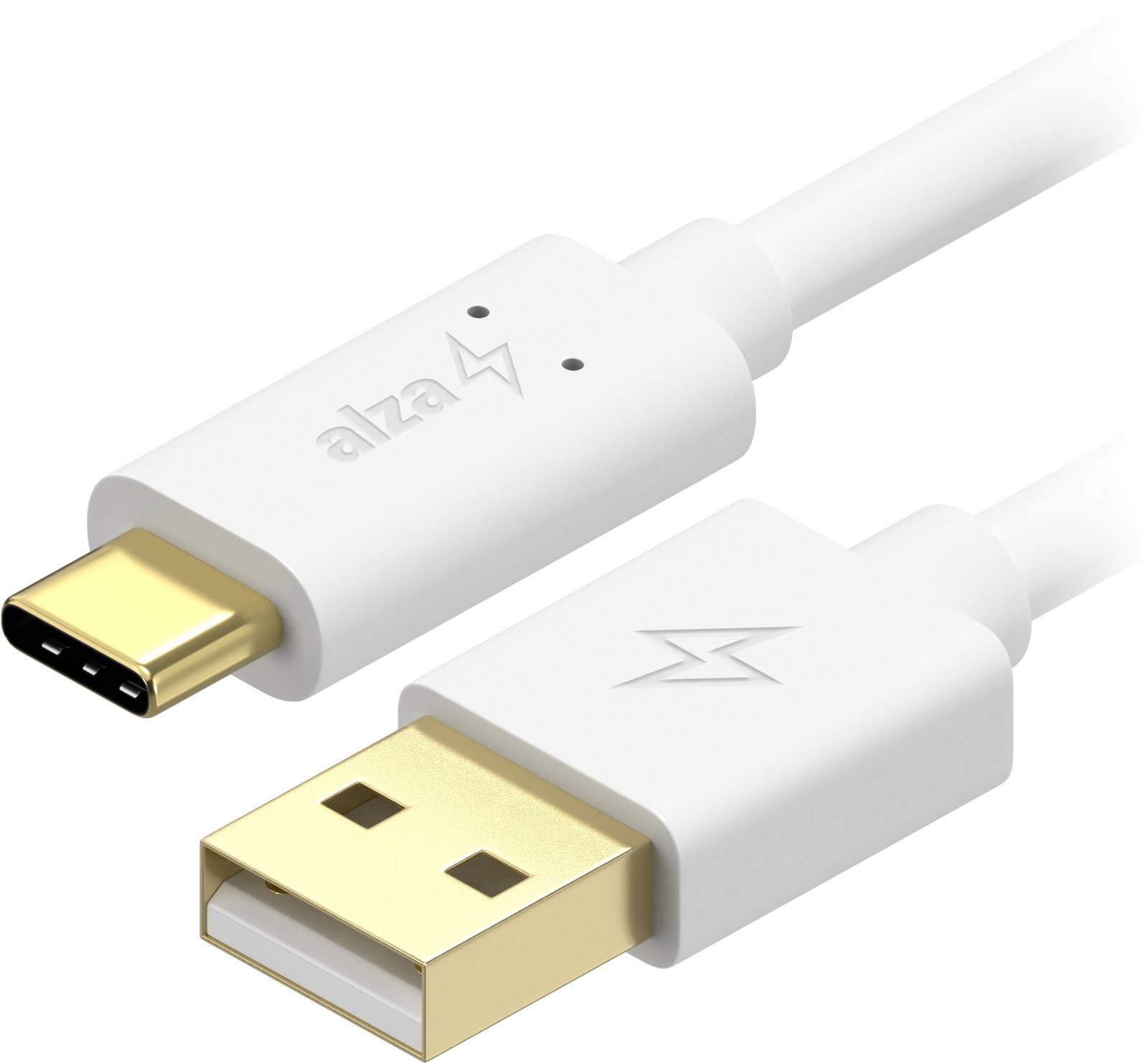 AlzaPower Core Charge USB-A to USB-C 2.0 1m bílý