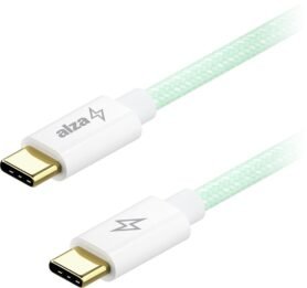 AlzaPower CompactCore USB-C to USB-C 2.0, 100W, 1m - světle zelený