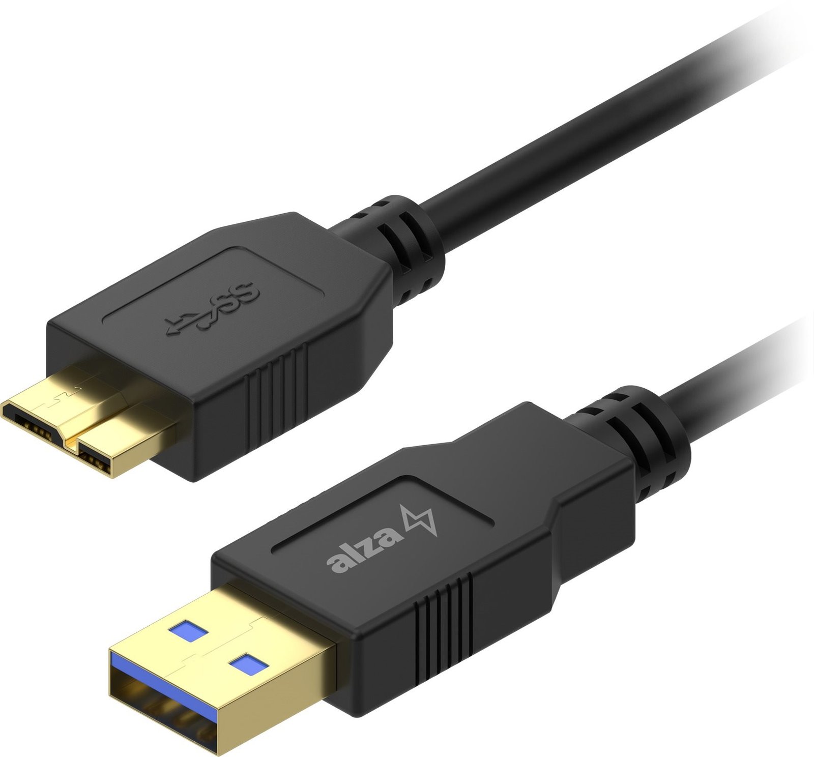 AlzaPower Core USB-A (M) to MicroUSB-B 3.2 Gen 1, 1m - černý