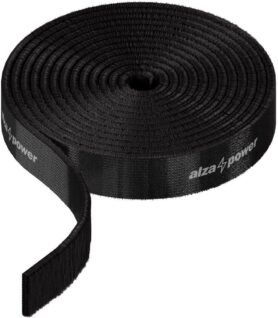 AlzaPower VelcroStrap+ Roll 1m černá