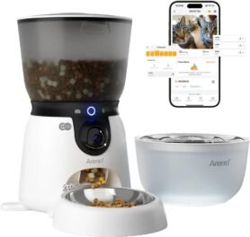 Arenti Smart Pet Feeder Kit with 3MP/2K Wi-Fi Camera + Matching Pet Water Fountain