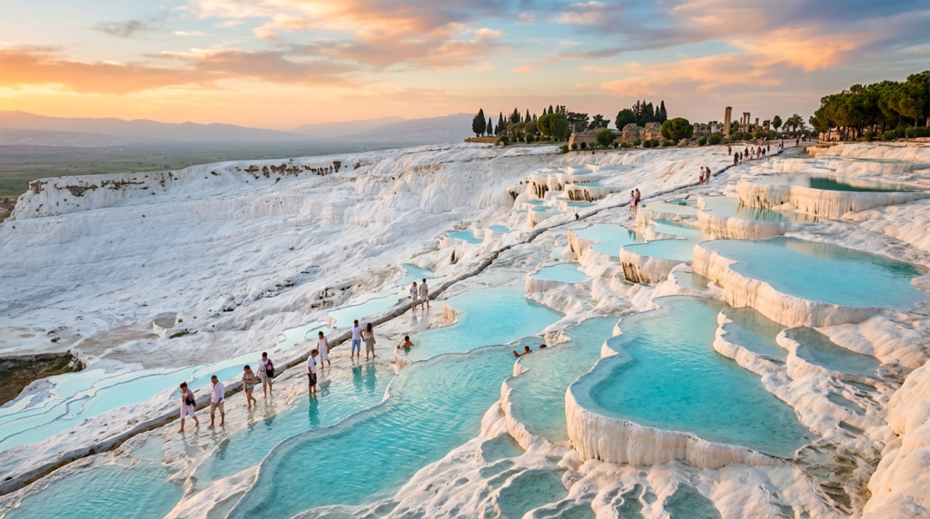 Turecká terasovitá jezera Pamukkale