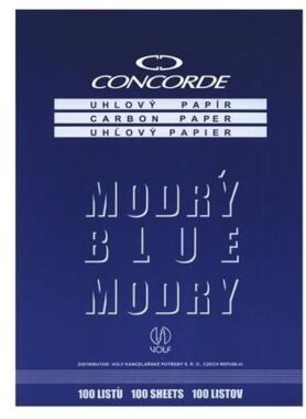 CONCORDE uhlový, A4, 25 listů, modrý