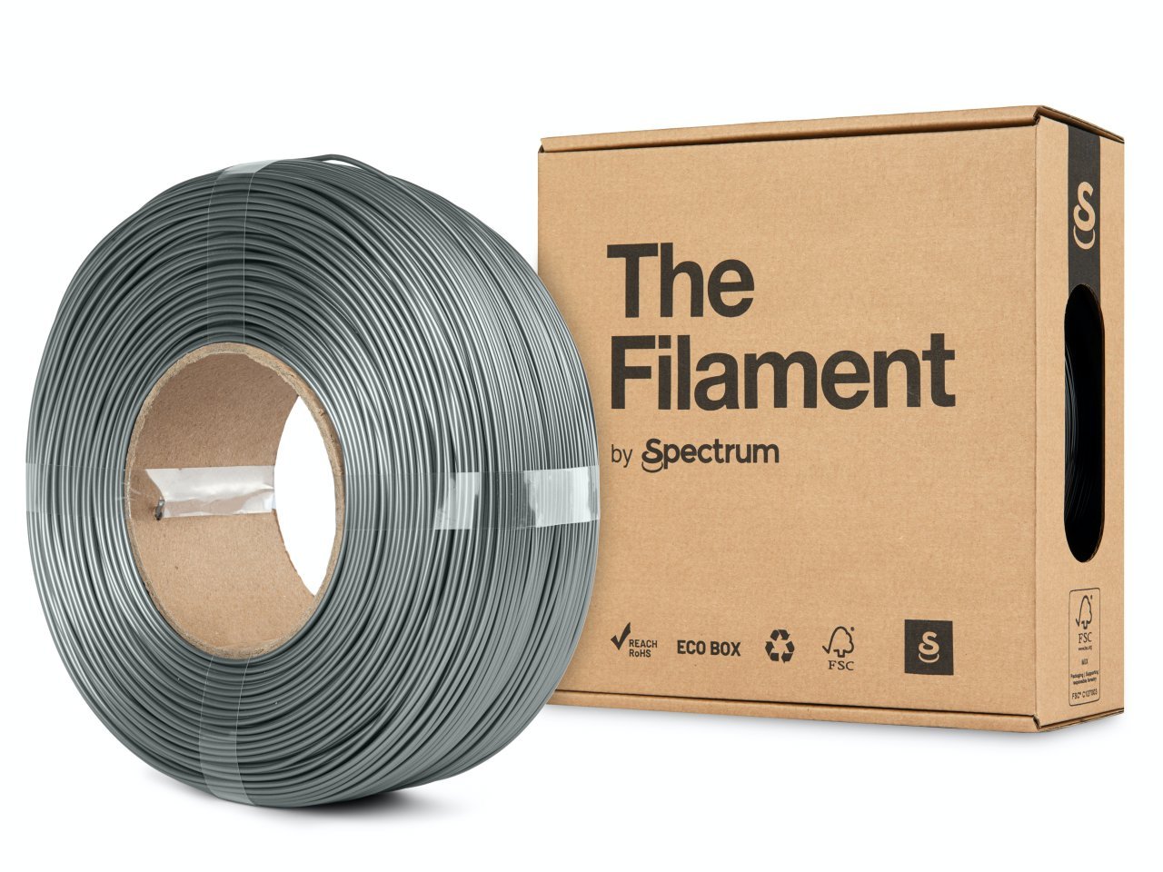 The Filament ReFill PETG 1.75mm Silver Aluminium 1kg