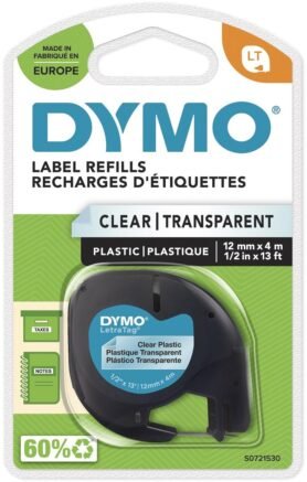 Dymo LetraTag páska plastová, průhledná, 12 mm × 4 m