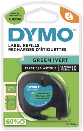 Dymo LetraTag páska plastová, zelená, 12 mm × 4 m